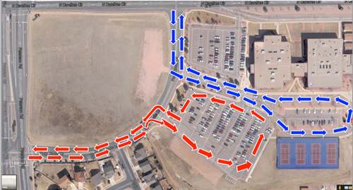 and Creek High School Traffic Dropoff 