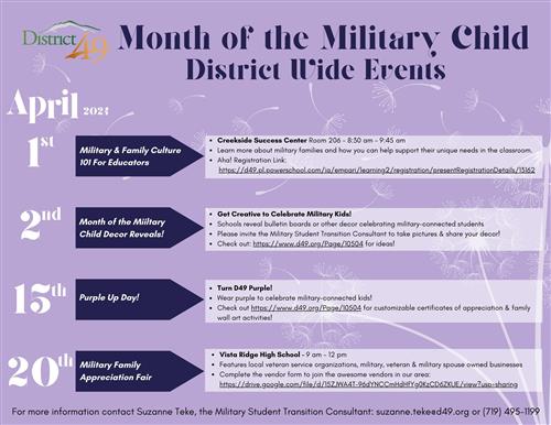 Graphic with Events Listed