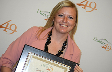  Lauren Stuart from the Sand Creek Zone is honored during Fantastic 49.