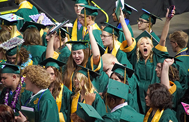  picture of falcon high school graduates celebrating