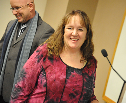 Kathy Tarry, CLDE teacher at FESoT, receives honors at Feb. 13 Fantastic 49.  