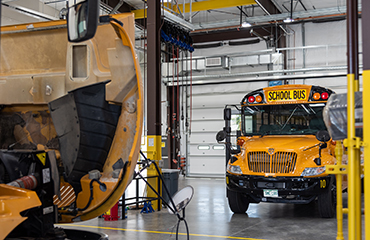  picture of work bay in new D49 transportation facility