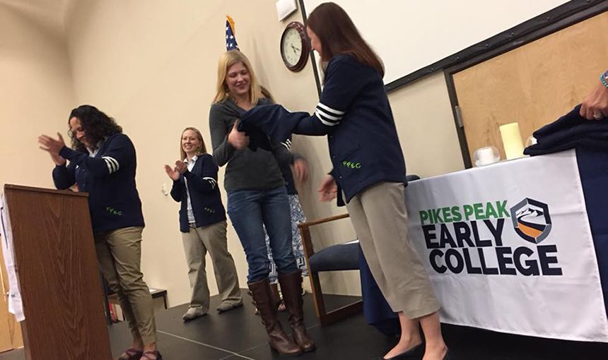  Pikes Peak Early College inducted six students into the National Honor Society and recognized 21 st