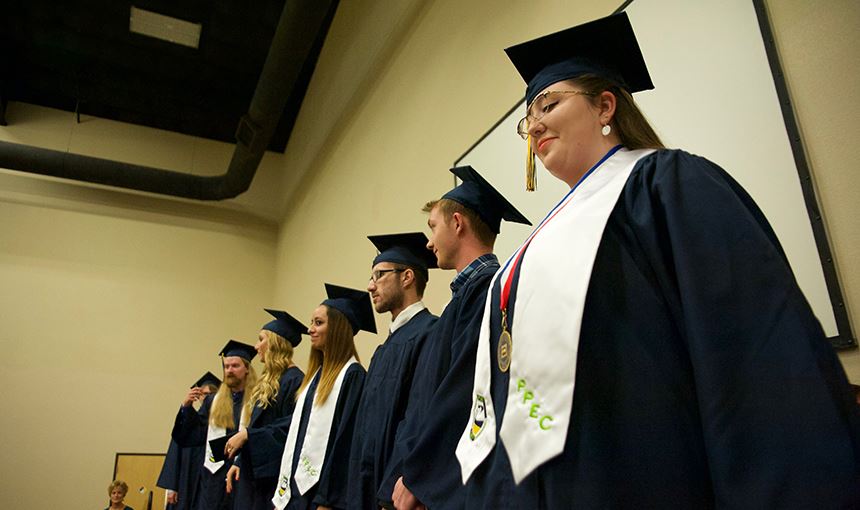 PPEC Graduates take the stage during graduation/continuation ceremony