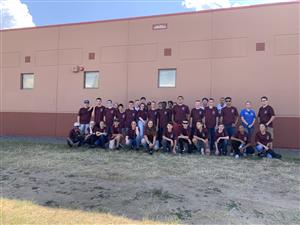 Cadets pose for picture after USAFA Game 